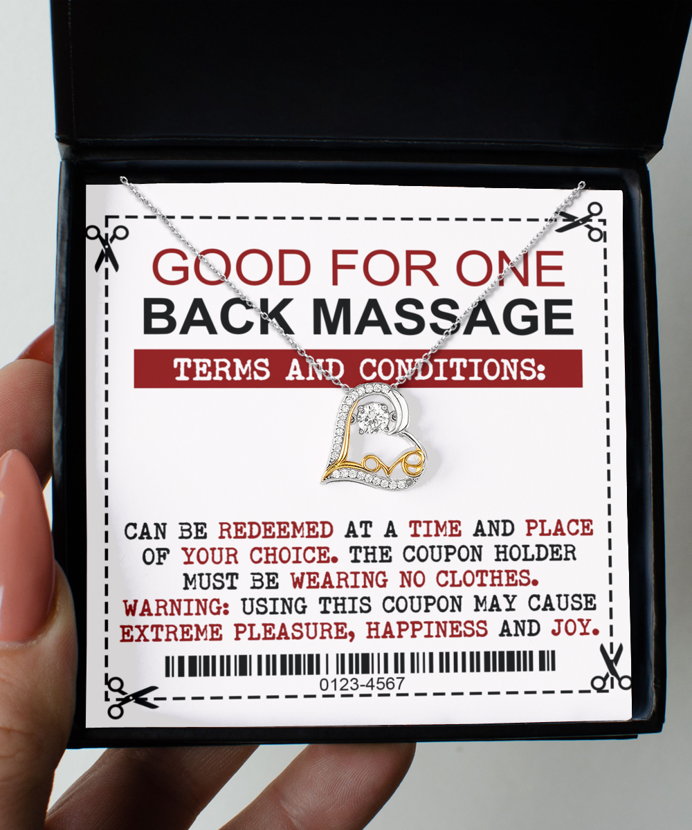 Wife Gift - Heart Love Necklace - Back Massage Coupon