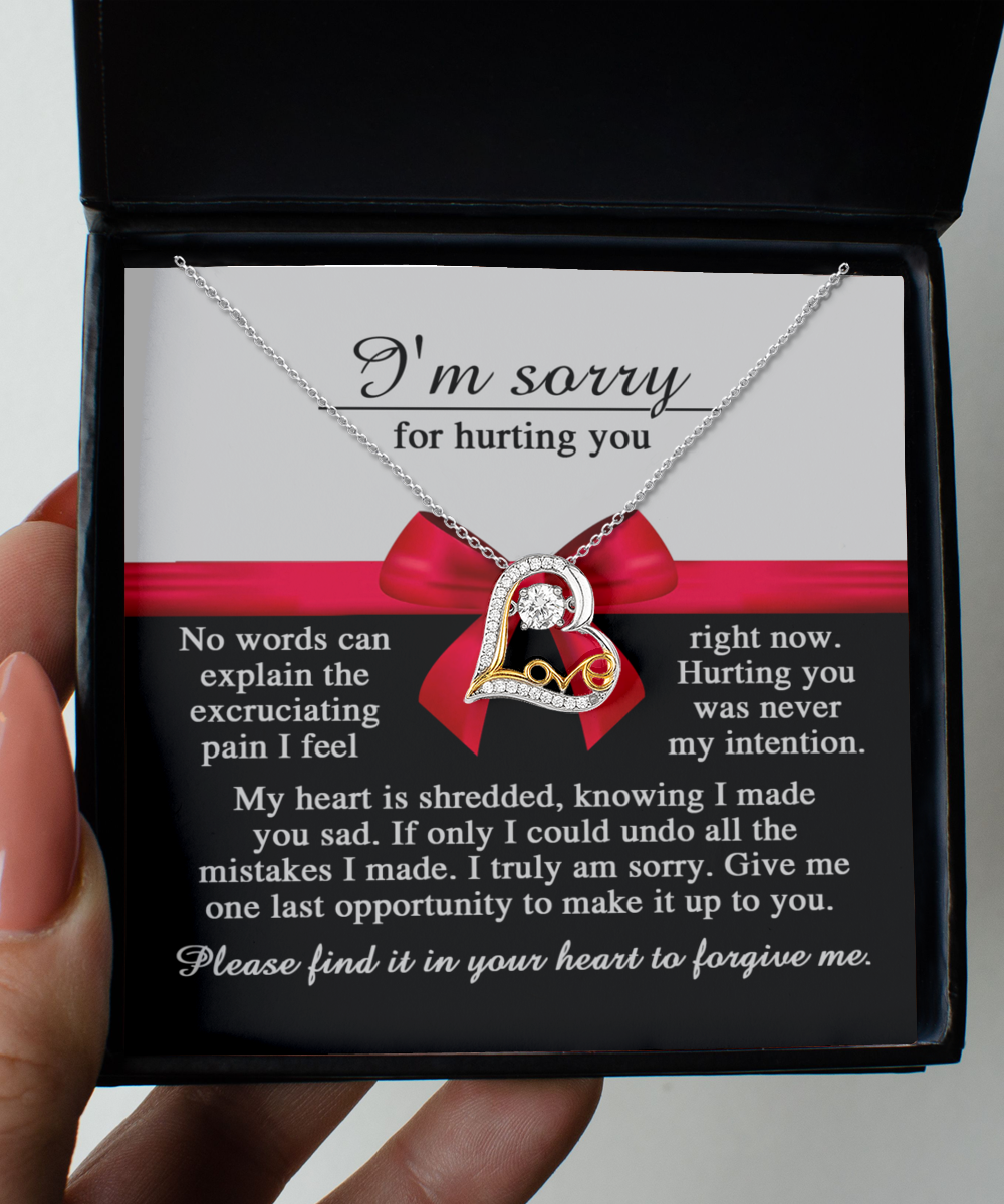 I'm Sorry Gift - Love Heart Necklace -Made You Sad