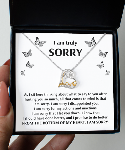 I'm Sorry Gift - Love Heart Necklace - I Should Have Done Better