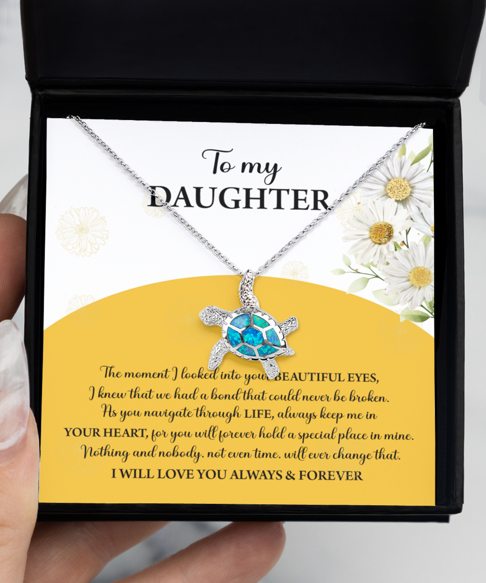 To My Daughter - Opal Turtle Necklace - A Special Place