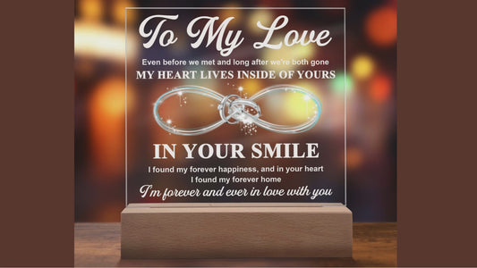 Soulmate - My Love Forever Home - LED Acrylic Plaque Table Top Display