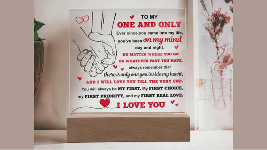 Soulmate - To My One and Only - LED Acrylic Plaque Table Top Display