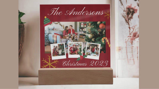 Personalized Family Christmas Memories Acrylic Plaque Table Top Display Gift