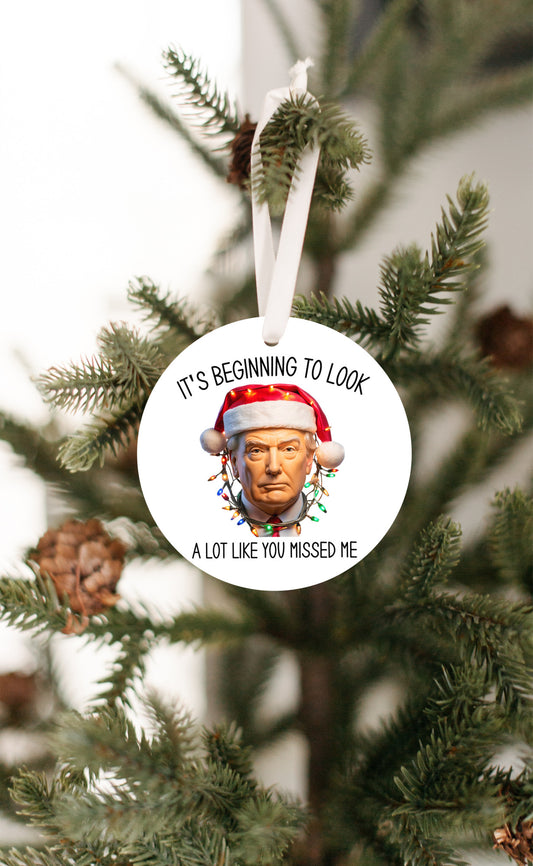 Funny Trump Christmas ornament plastic