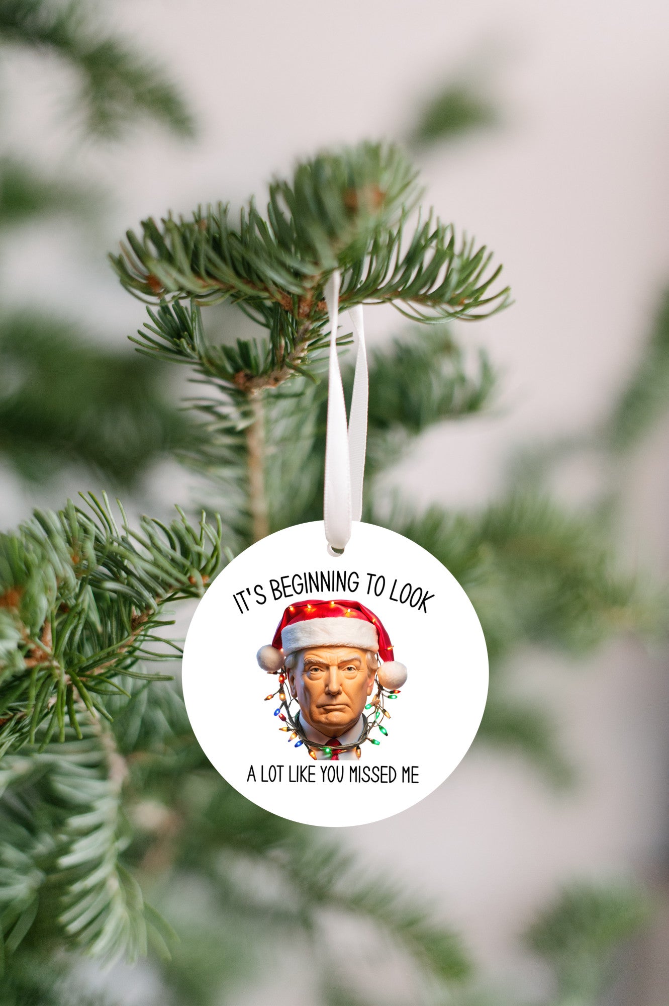 Funny Trump Christmas ornament plastic