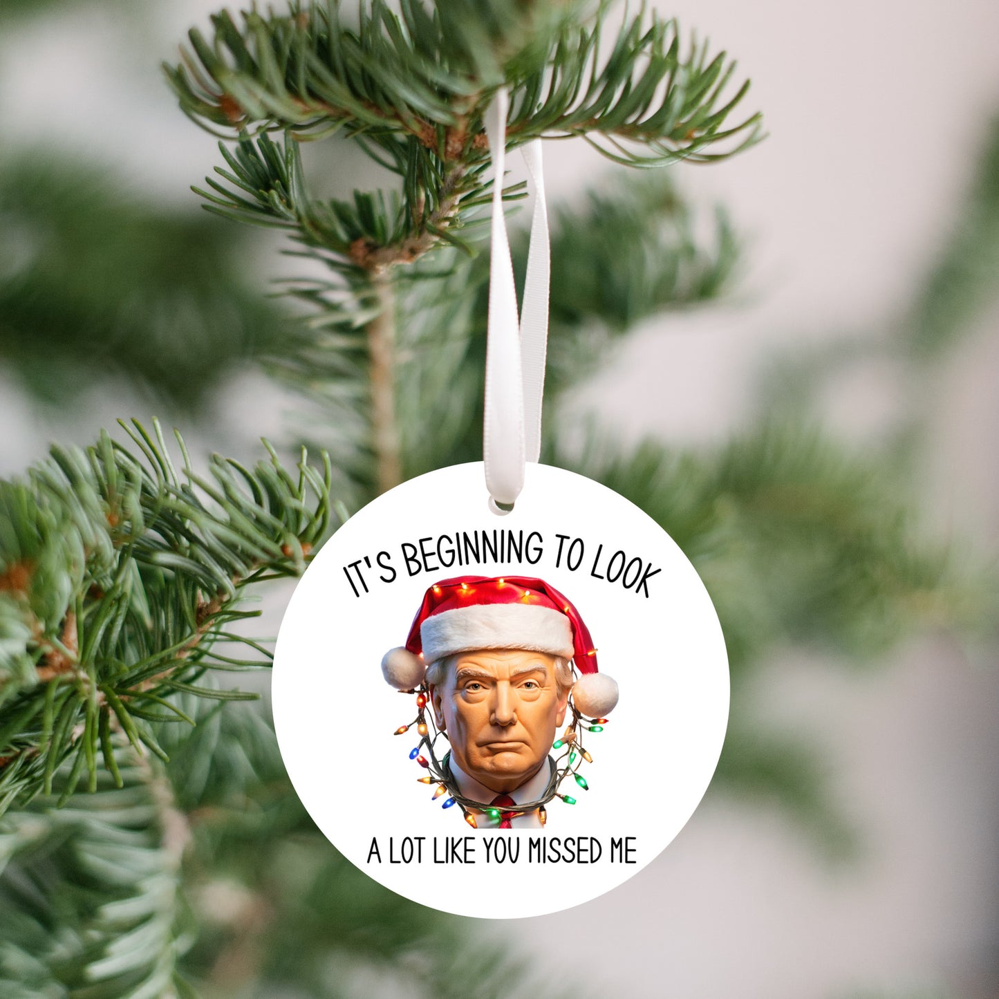 Funny Trump Christmas ornament plastic