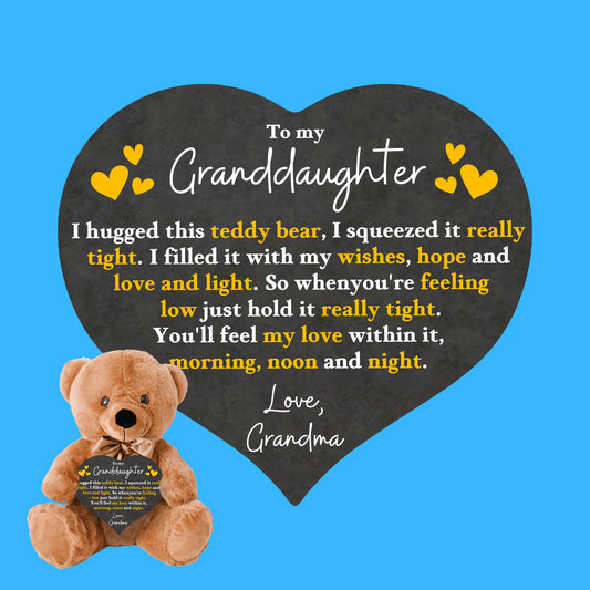 Granddaughter Teddy Bear Gift From Grandma - I Love You Morning Noon and Night