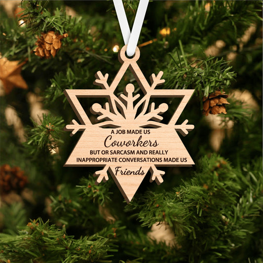 Coworker Ornament - Laser Cut Birchwood Christmas Ornament for Coworker, Boss, Colleague