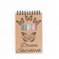 Custom Drawing "Butterfly Dreams" Sketchbook for Creative Kids and Adults- 12 Coloring Pencils - Personalized Sketch Pad Gift for Young Artist