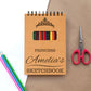 Custom Drawing Sketchbook for Creative Kids and Adults - 12 Coloring Pencils - Personalized Sketch Pad Gift for Young Artist