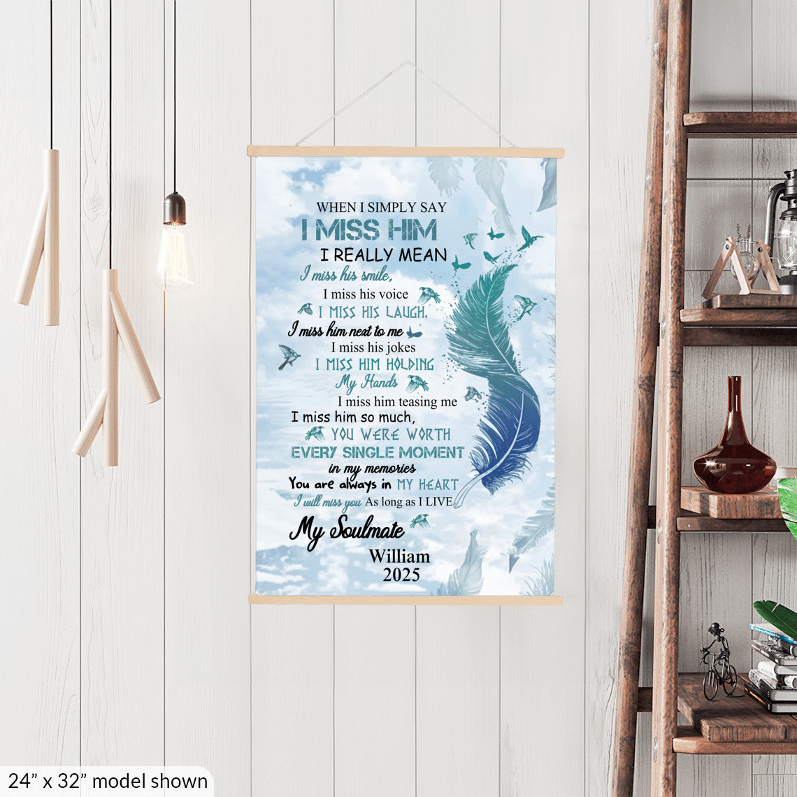 My Soulmate - I Miss  Everything About You - Personalized Hanging Canvas