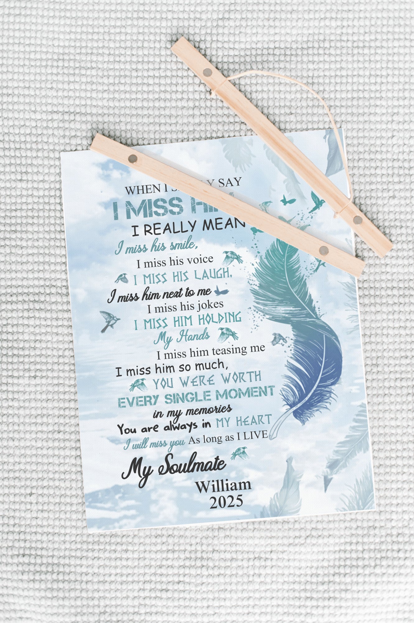 My Soulmate - I Miss  Everything About You - Personalized Hanging Canvas