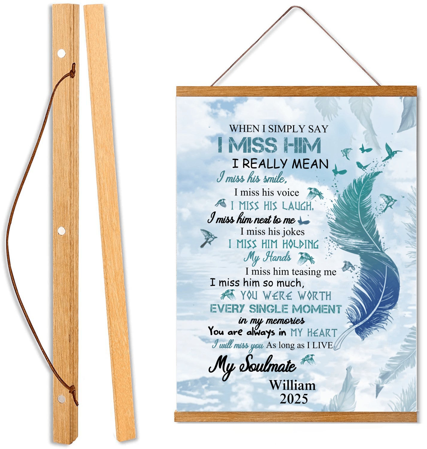 My Soulmate - I Miss  Everything About You - Personalized Hanging Canvas