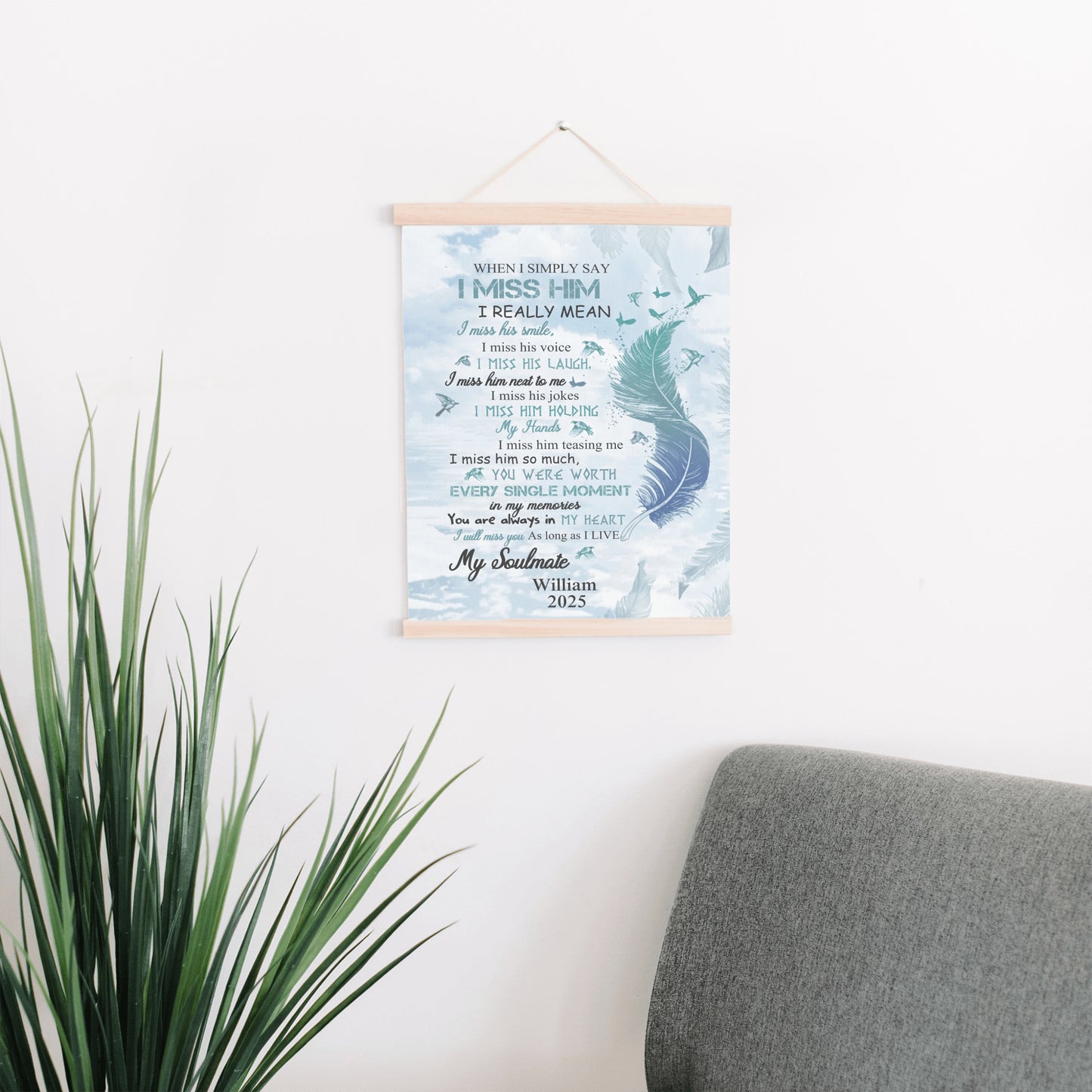 My Soulmate - I Miss  Everything About You - Personalized Hanging Canvas