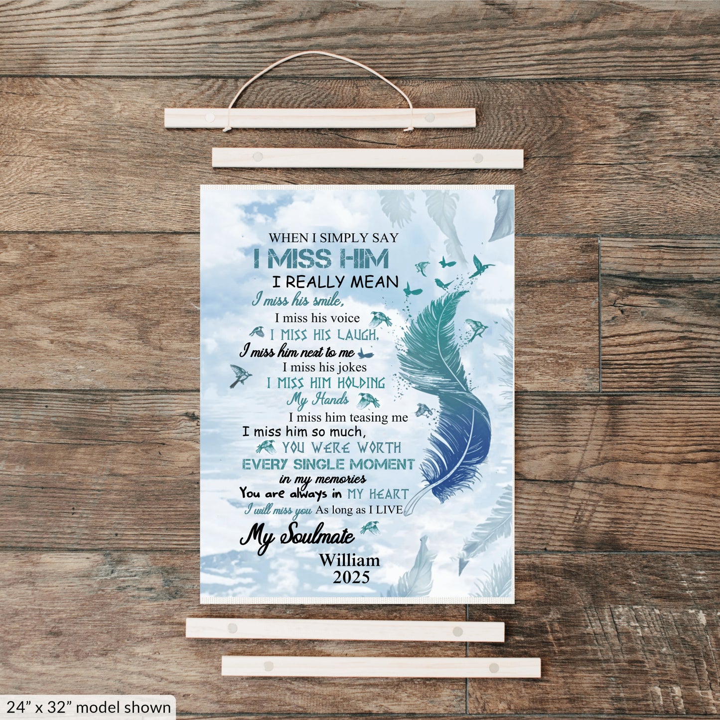 My Soulmate - I Miss  Everything About You - Personalized Hanging Canvas