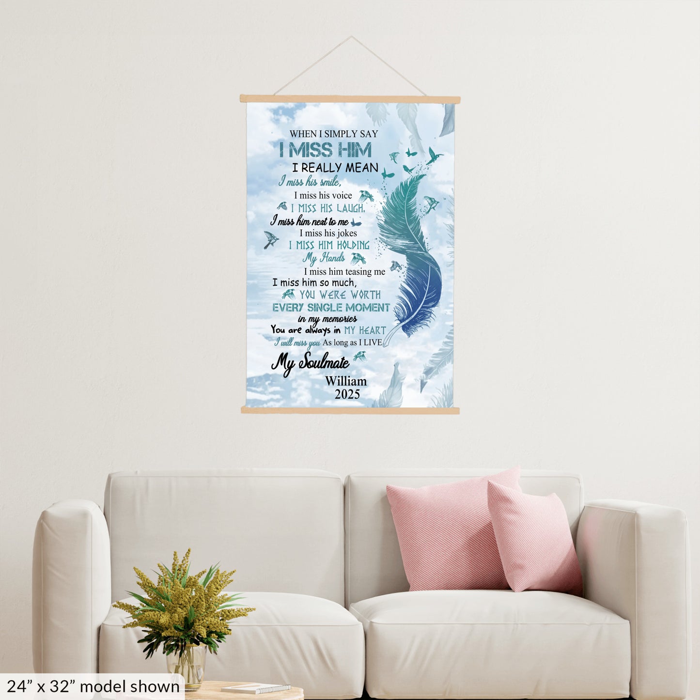 My Soulmate - I Miss  Everything About You - Personalized Hanging Canvas