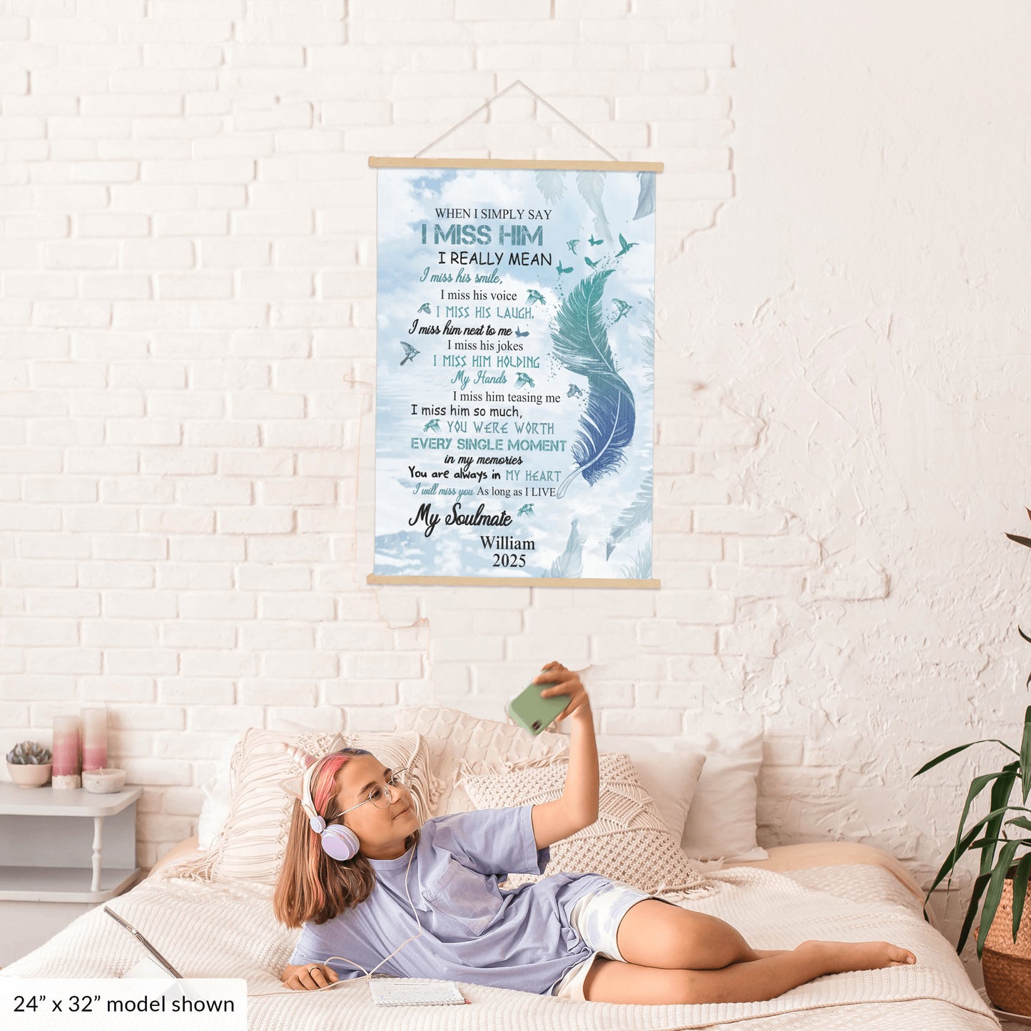 My Soulmate - I Miss  Everything About You - Personalized Hanging Canvas