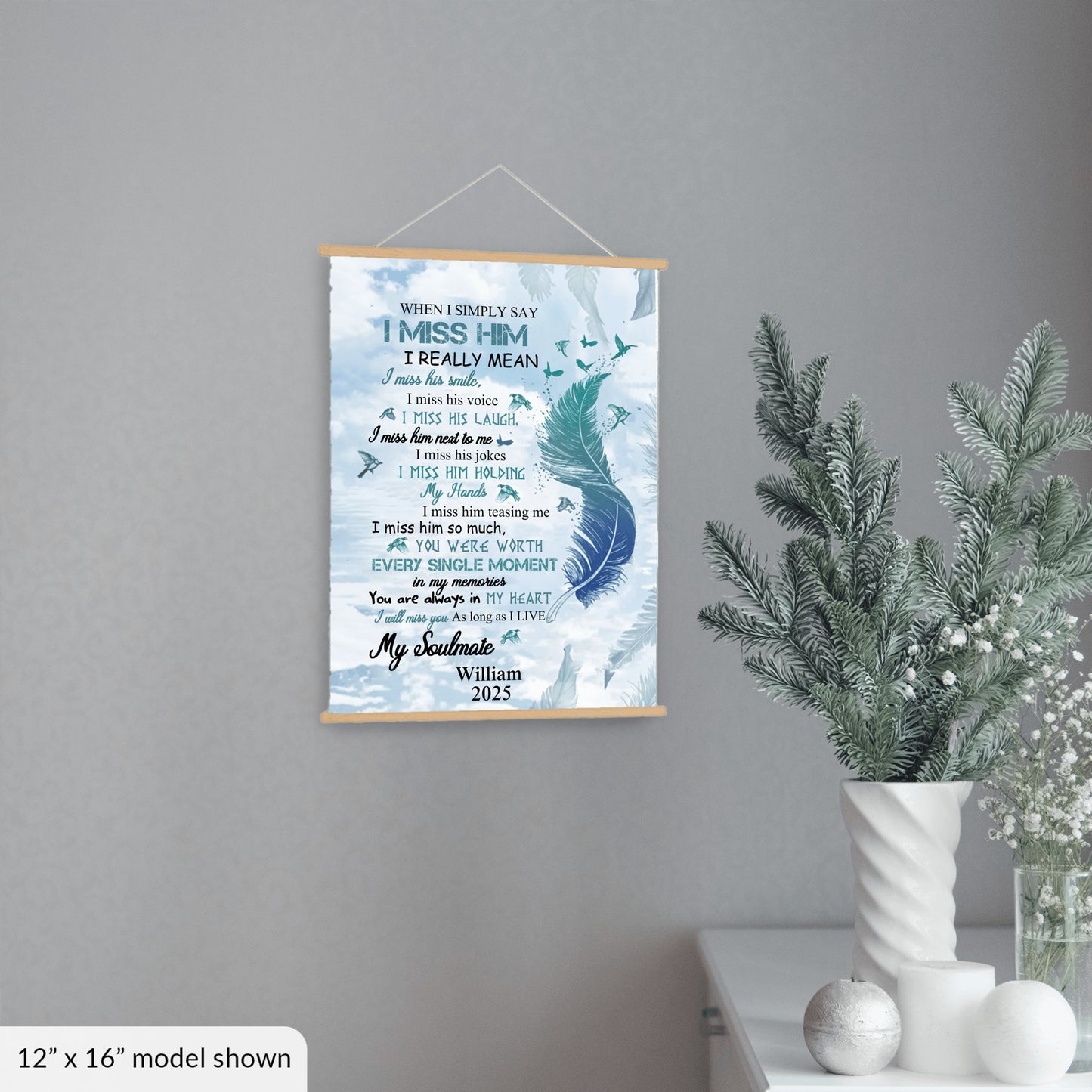 My Soulmate - I Miss  Everything About You - Personalized Hanging Canvas