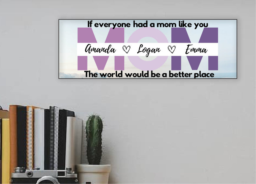 Mom Personalized Sign - The World Would Be A Better Place - Price Includes Shipping!