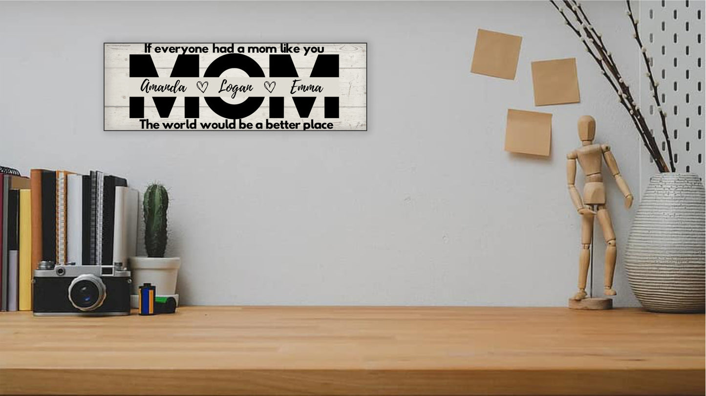 Mom Personalized Sign - The World Would Be A Better Place - Price Includes Shipping!