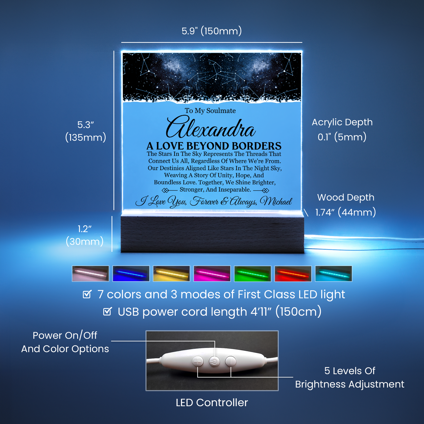 To My Soulmate - Love Beyond Borders - Personalized Acrylic Plaque