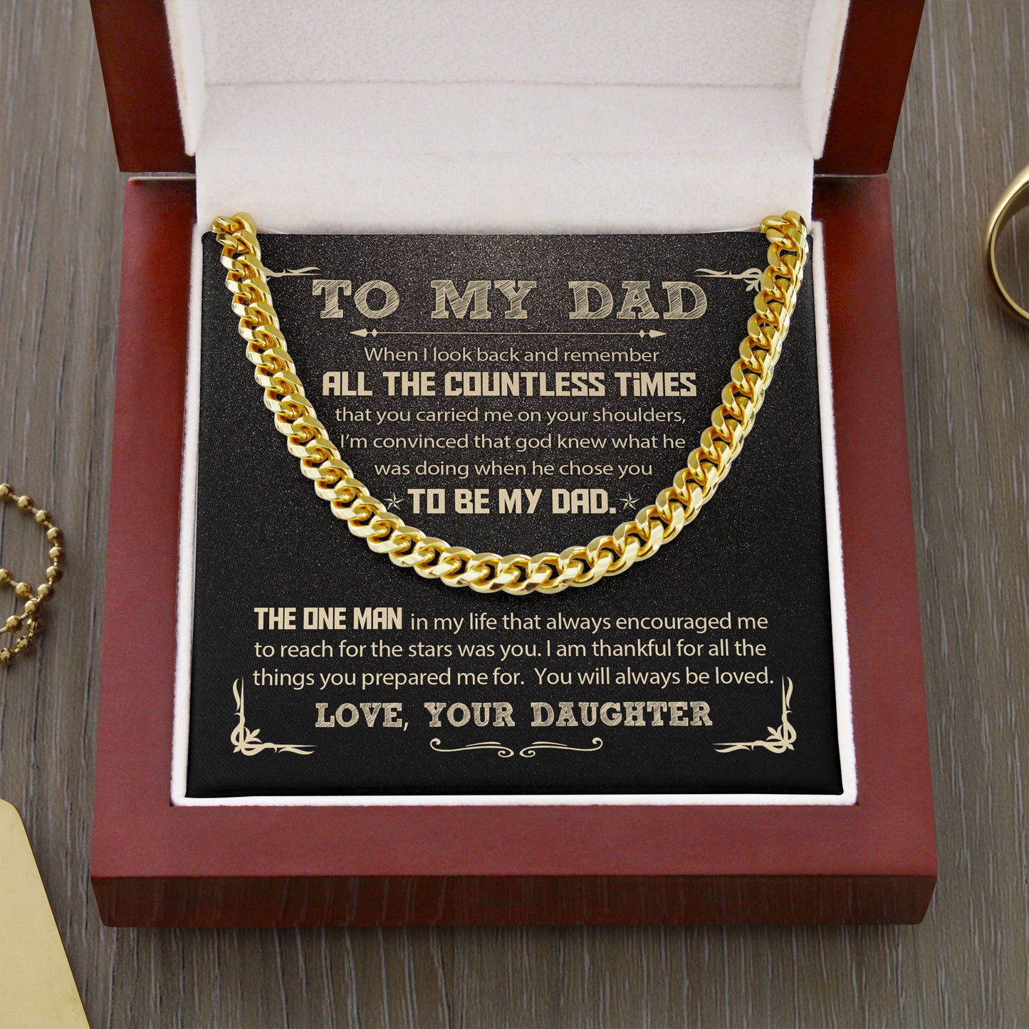 My Dad From Daughter - God Chose You-  Cuban Chain Necklace