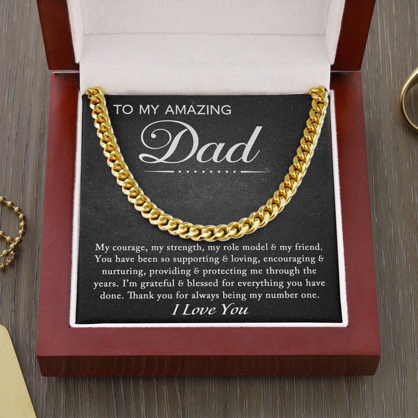 To My Amazing Dad - My Courage - Cuban Link Chain Necklace