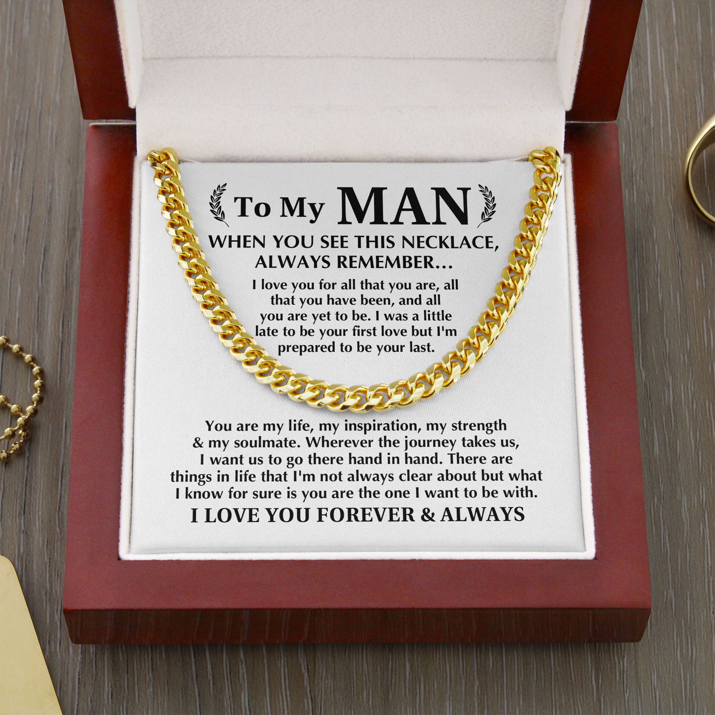 To My Man - Always Remember Cuban Chain Necklace