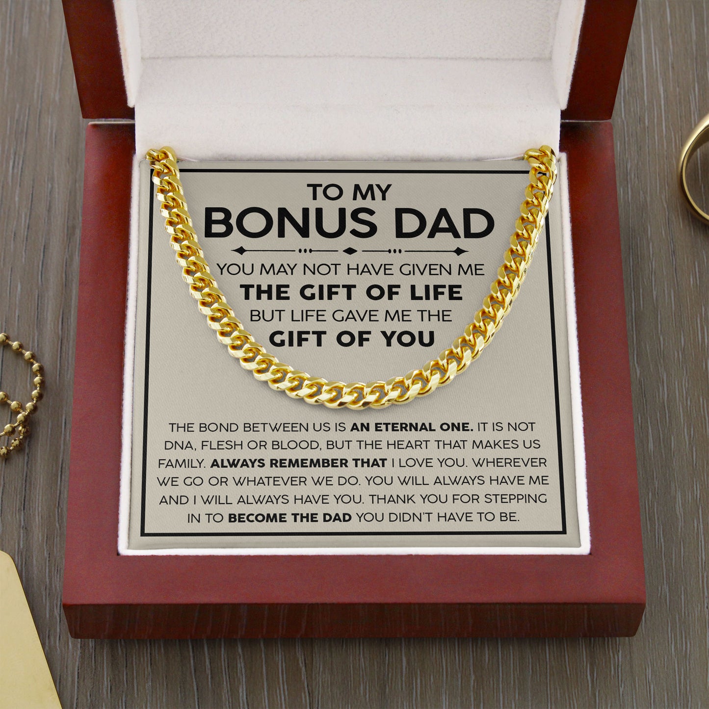 To my Bonus Dad Cuban Chain