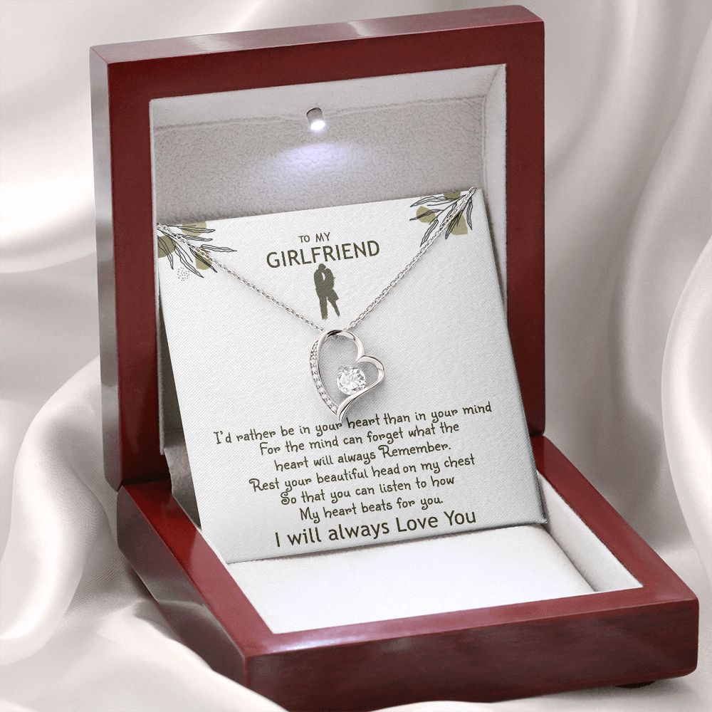 To My Girlfriend Necklace Gift - My Heart Beats For You