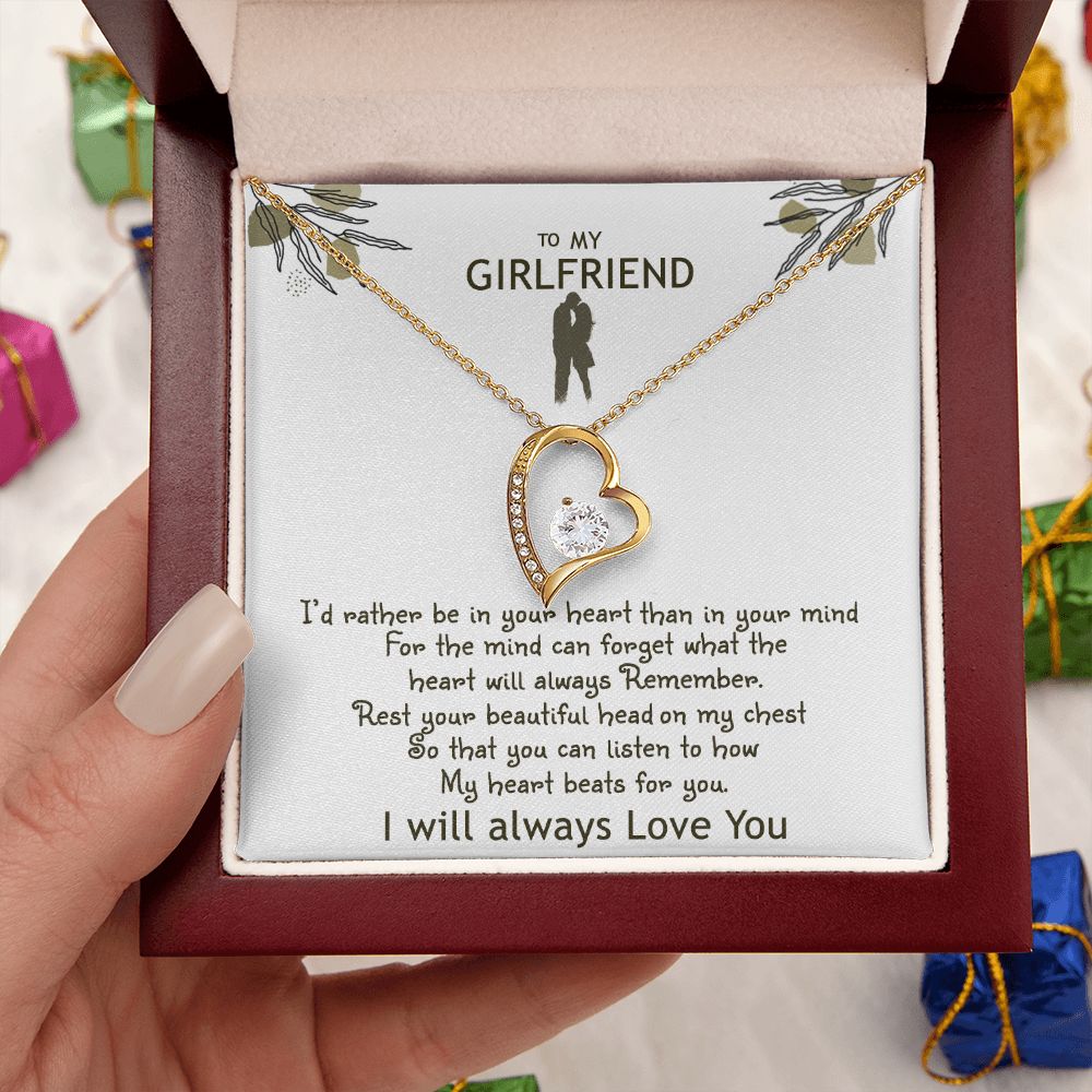 To My Girlfriend Necklace Gift - My Heart Beats For You