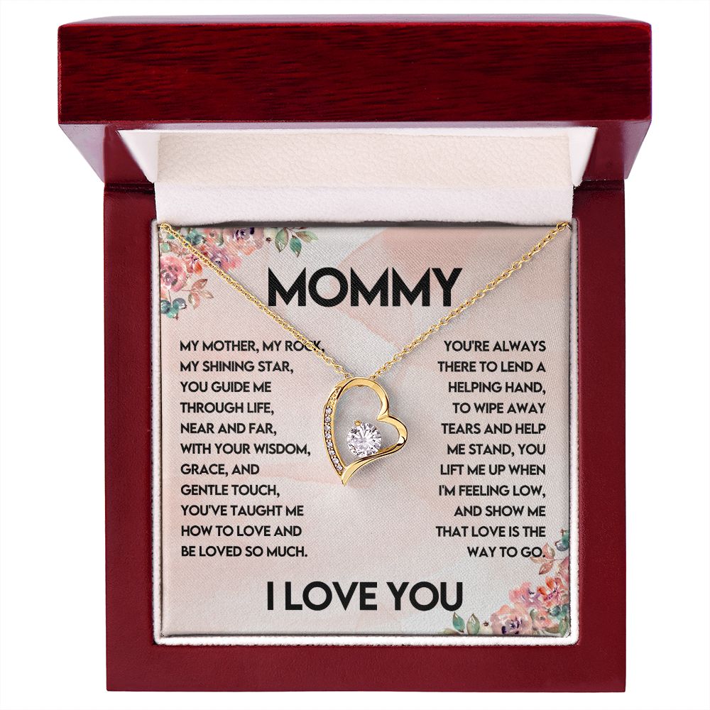 Mom Gift - Heart necklace - My Rock My Shining Star