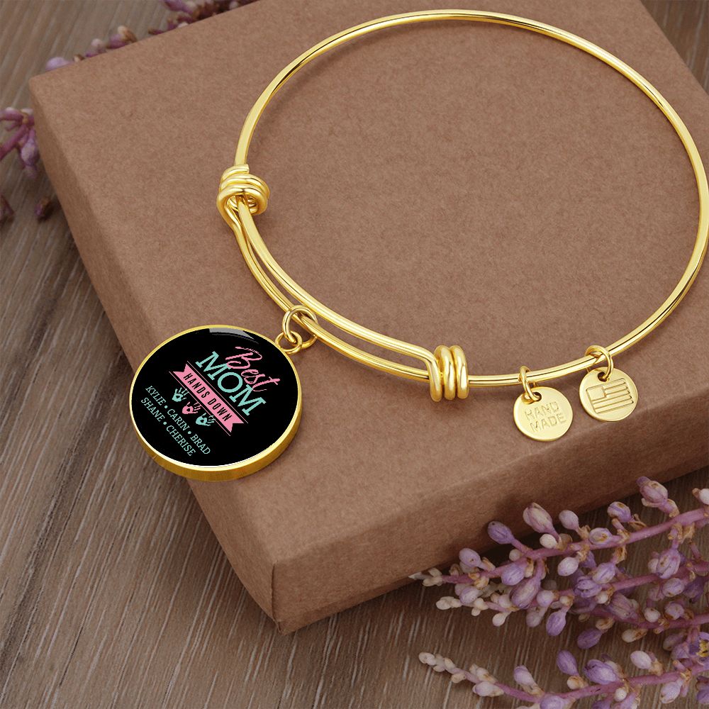 Personalized Gift For Mom -Best Mom Hands Down Bangle