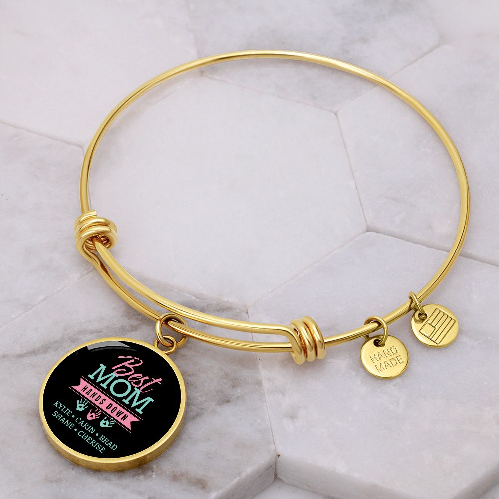 Personalized Gift For Mom -Best Mom Hands Down Bangle