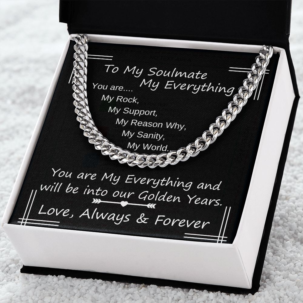 To My Soulmate My Everything Chain Link Necklace Gift