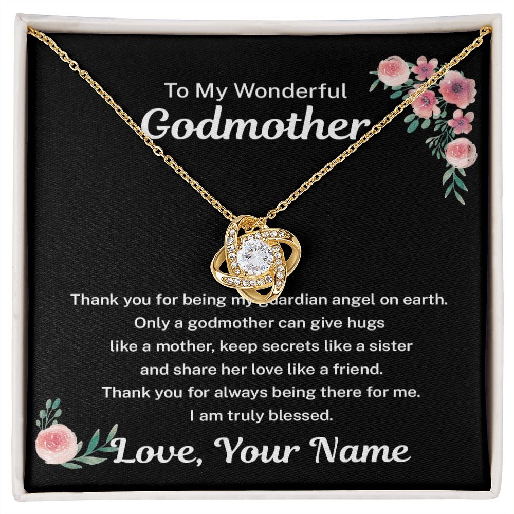 Godmother Gift from Goddaughter - Necklace - Personalized- My Guardian Angel