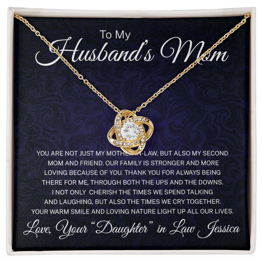 Husbands Mom Gift From Daughter In Law - Personalized - Mother in Law- Necklace - Not Just My Mother in Law