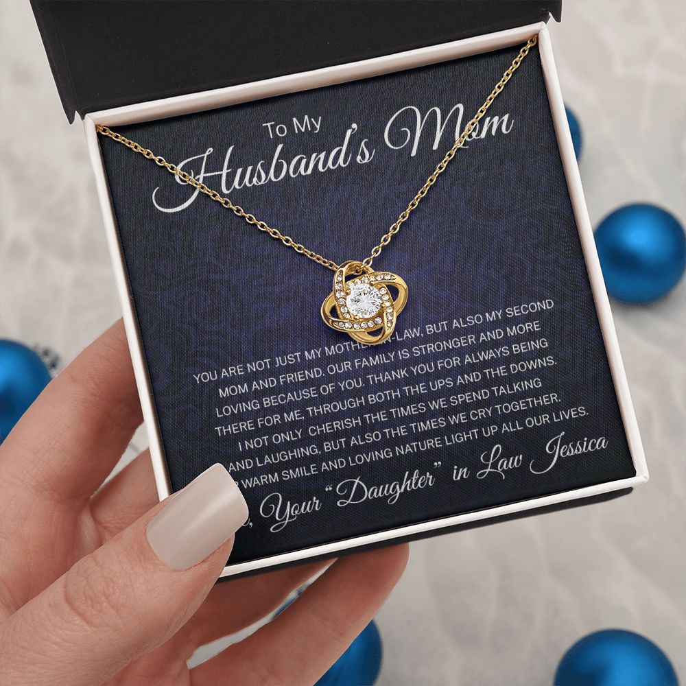 Husbands Mom Gift From Daughter In Law - Personalized - Mother in Law- Necklace - Not Just My Mother in Law