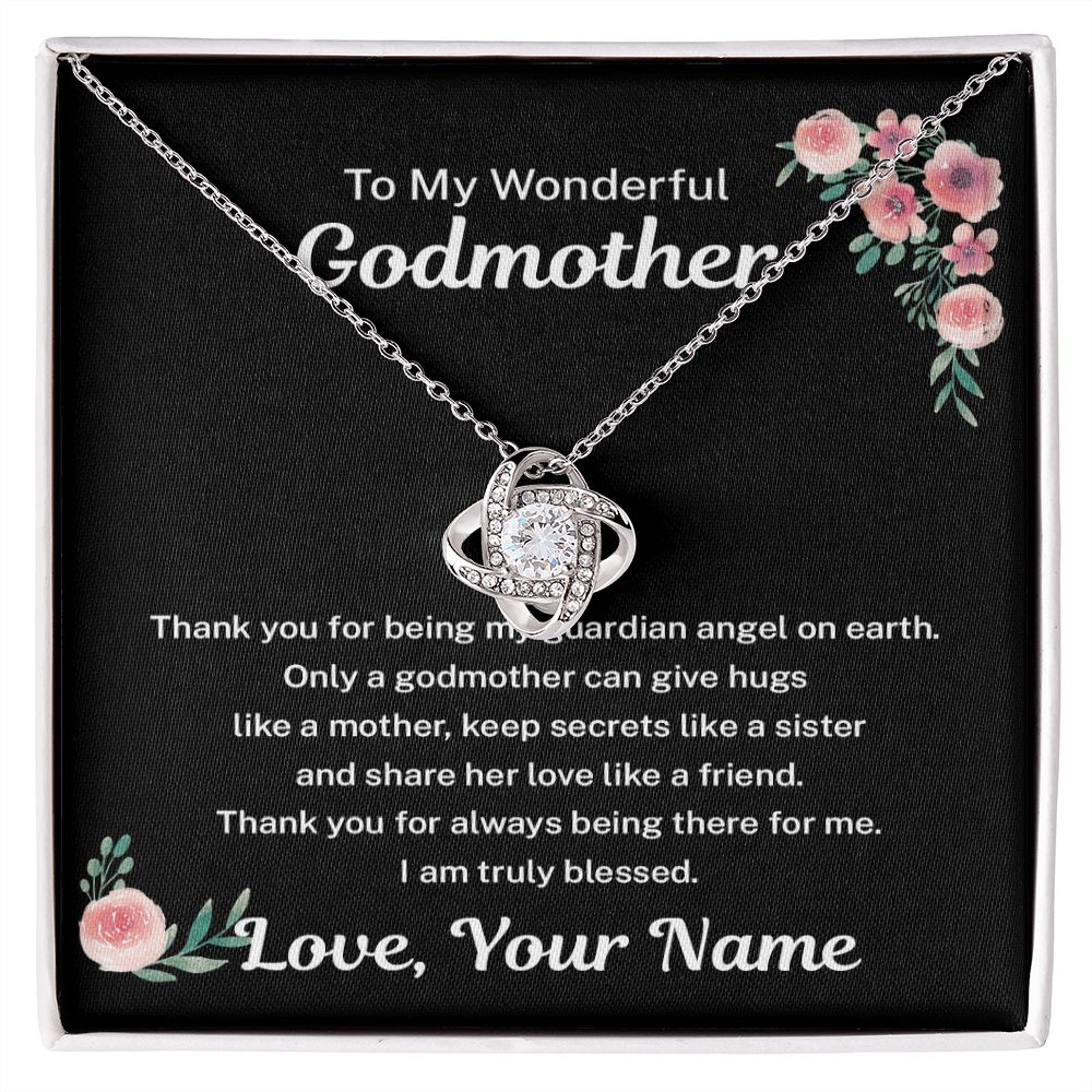 Godmother Gift from Goddaughter - Necklace - Personalized- My Guardian Angel