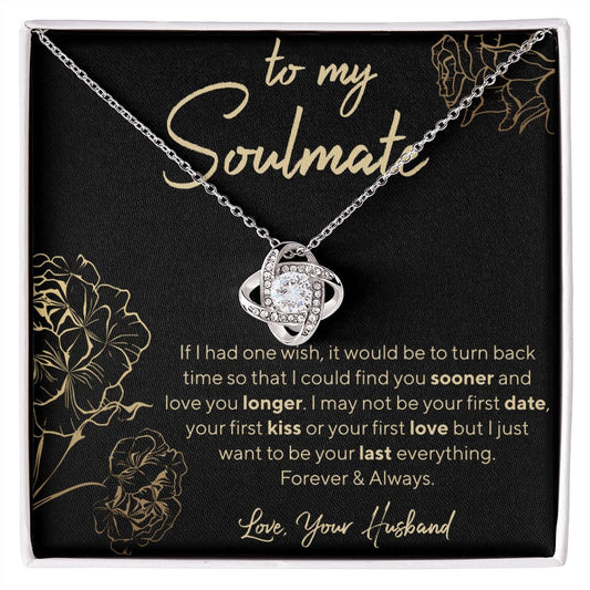 Gift For My Soulmate-Love You Longer-Love Knot Necklace Gift Set