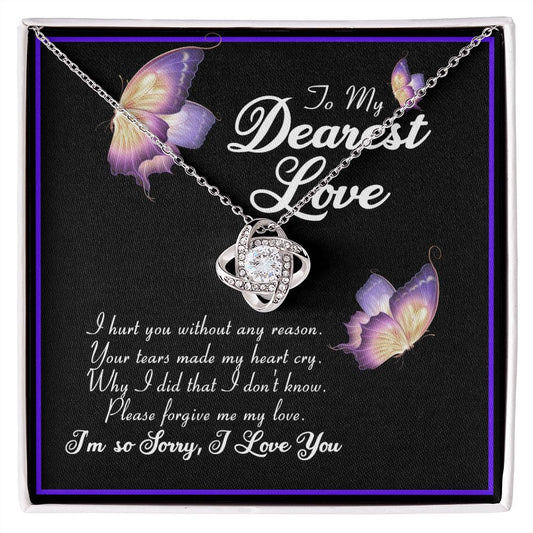 Sorry Apology Gift For Her - Please Forgive Me My Love Necklace with Message