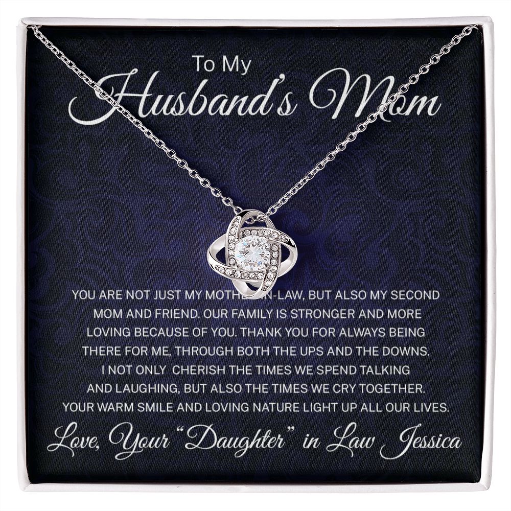 Husbands Mom Gift From Daughter In Law - Personalized - Mother in Law- Necklace - Not Just My Mother in Law
