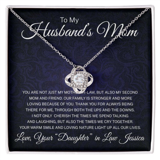 Husbands Mom Gift From Daughter In Law - Personalized - Mother in Law- Necklace - Not Just My Mother in Law