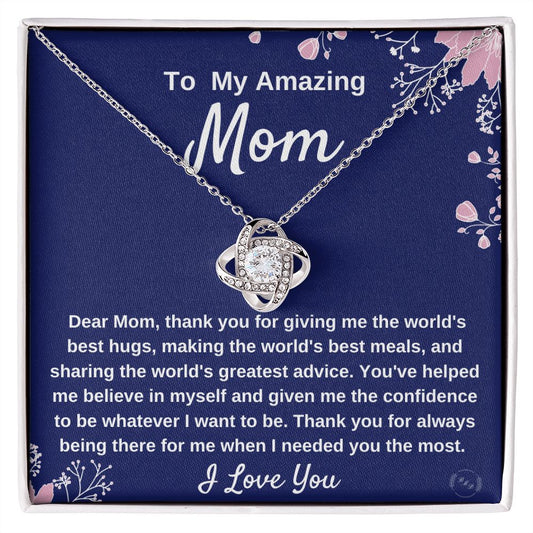 Gift For Mom - Love Knot Necklace - Best Hugs
