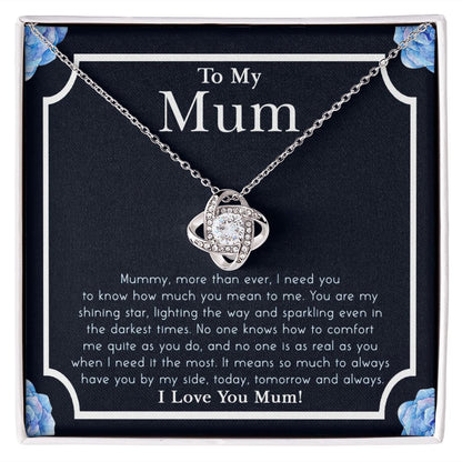 Gift For Mum - You Comfort Me- Love Knot Necklace