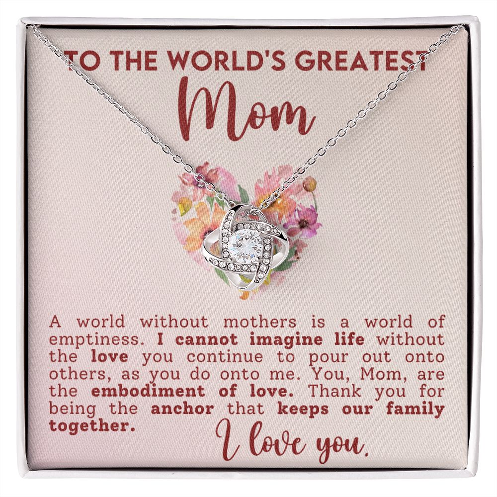 Gift For Mom - Love Knot Necklace -World's Greatest Mom