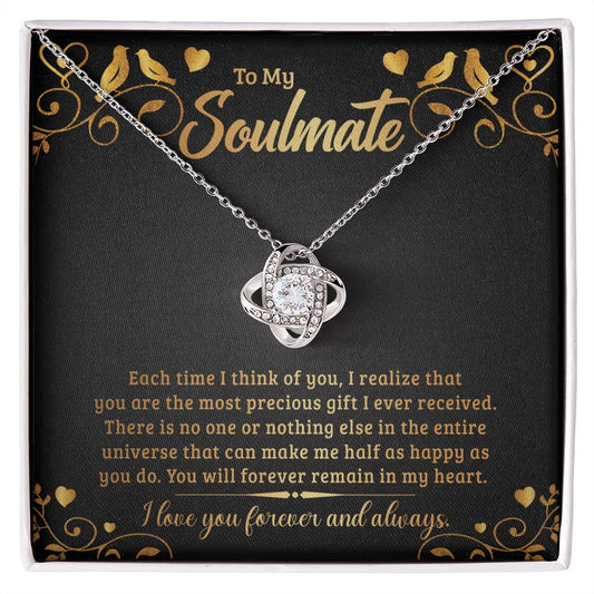 To My Soulmate - Each time I think of you Love Knot  Necklace - 4 Variations - October 5 2022