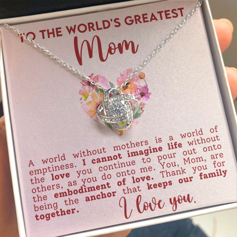 Gift For Mom - Love Knot Necklace -World's Greatest Mom