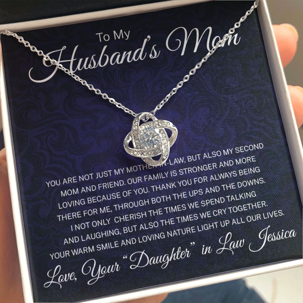 Husbands Mom Gift From Daughter In Law - Personalized - Mother in Law- Necklace - Not Just My Mother in Law