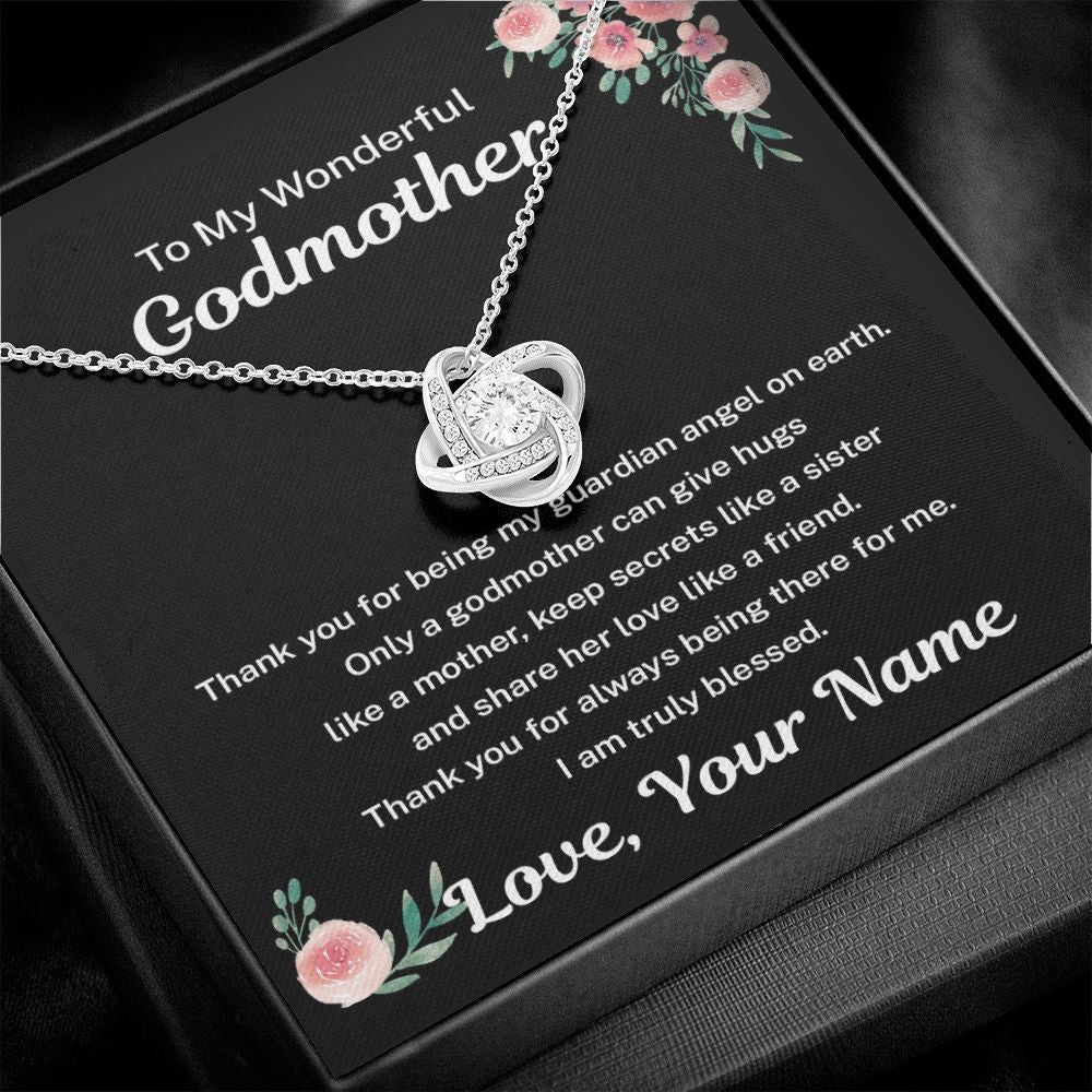 Godmother Gift from Goddaughter - Necklace - Personalized- My Guardian Angel